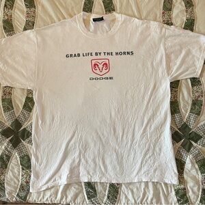 VTG Y2K Dodge Ram ‘Grab Life By The Horns' White Graphic T-Shirt Size XL